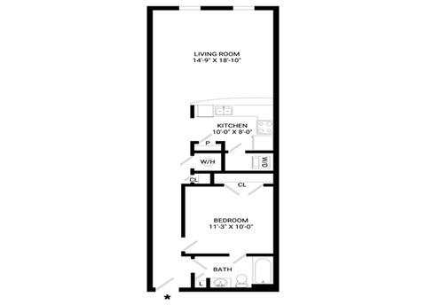 Superior Floor Plan | 733 Sq. Ft. at Mayton Transfer Lofts, Virginia